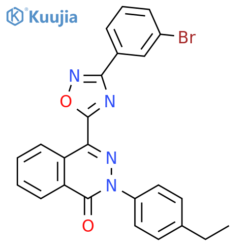 4-[3-(3-bromophenyl)-1,2,4-oxadiazol-5-yl]-2-(4-ethylphenyl)-1,2-dihydrophthalazin-1-one structure
