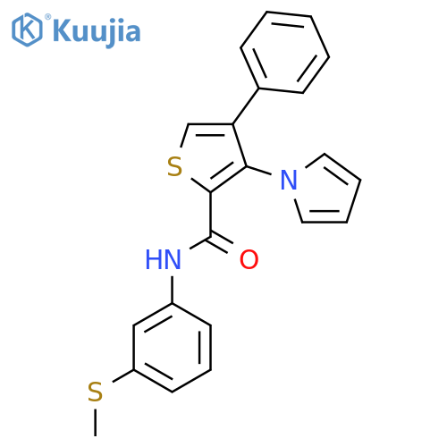 N-[3-(methylsulfanyl)phenyl]-4-phenyl-3-(1H-pyrrol-1-yl)thiophene-2-carboxamide structure