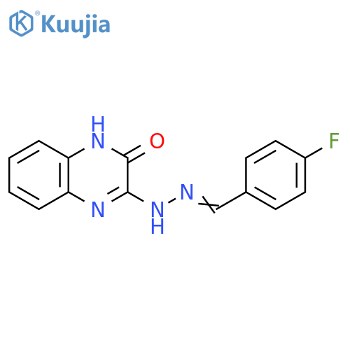 4-Fluorobenzenecarbaldehyde N-(3-oxo-3,4-dihydro-2-quinoxalinyl)hydrazone structure