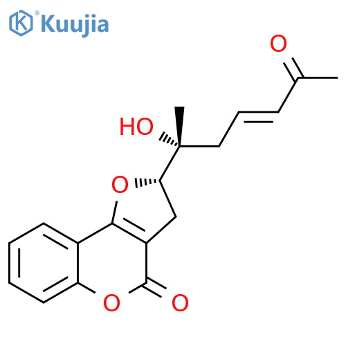 4H-Furo[3,2-c][1]benzopyran-4-one,2,3-dihydro-2-[(1R,3E)-1-hydroxy-1-methyl-5-oxo-3-hexenyl]-, (2S)-rel- (9CI) structure