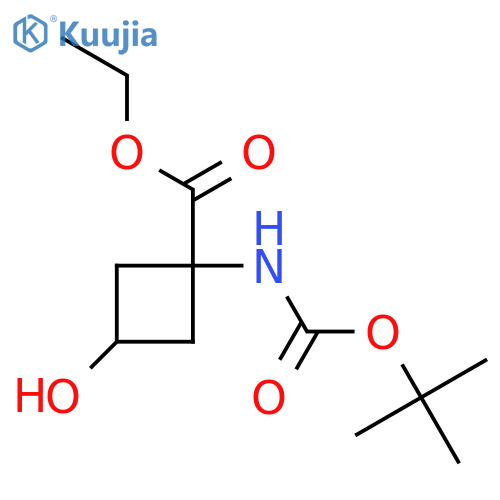 ethyl trans-1-{[(tert-butoxy)carbonyl]amino}-3-hydroxycyclobutane-1-carboxylate structure