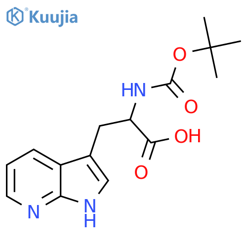 2-{[(tert-butoxy)carbonyl]amino}-3-{1H-pyrrolo[2,3-b]pyridin-3-yl}propanoic acid structure