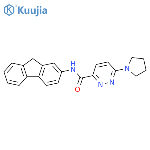 N-(9H-fluoren-2-yl)-6-(pyrrolidin-1-yl)pyridazine-3-carboxamide structure