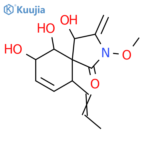 2-Azaspiro[4.5]dec-7-en-1-one,4,9,10-trihydroxy-2-methoxy-3-methylene-6-(1-propenyl)- (9CI) structure
