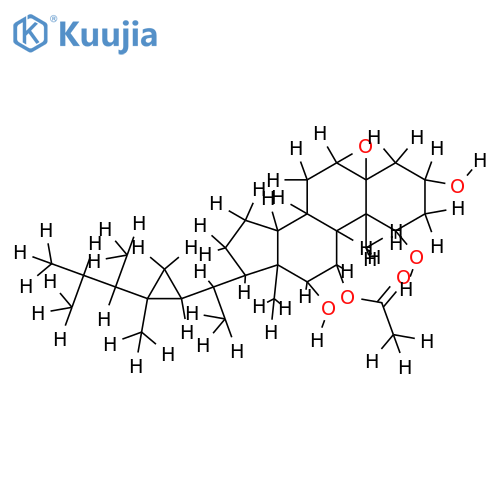 5beta,6beta-epoxygorgostan-1alpha,3beta,11alpha,12beta-tetrol 11-acetate structure
