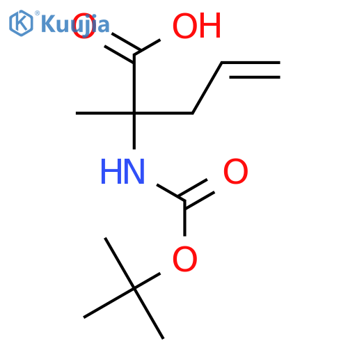 (2R)-2-(tert-butoxycarbonylamino)-2-methyl-pent-4-enoic acid structure