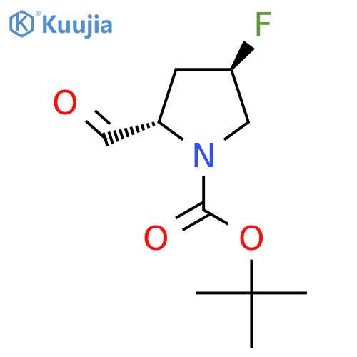 1-Pyrrolidinecarboxylic acid, 4-fluoro-2-formyl-, 1,1-dimethylethyl ester, (2S,4R)- structure