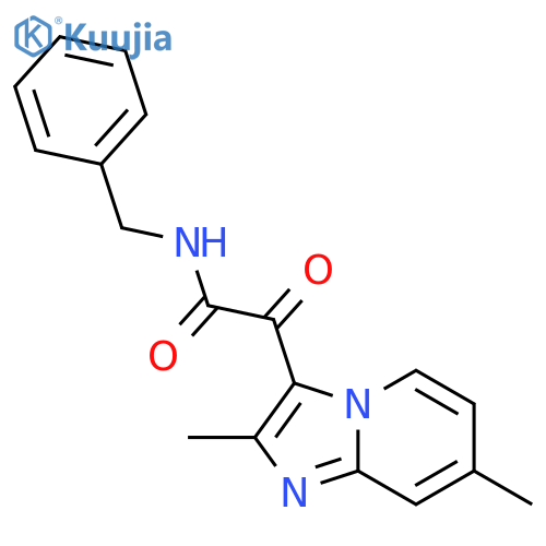 N-Benzyl-2-(2,7-dimethylimidazo[1,2-a]pyridin-3-yl)-2-oxoacetamide structure