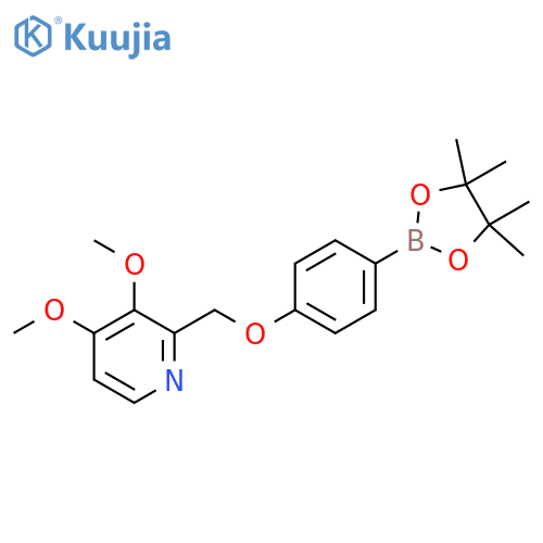 3,4-Dimethoxy-2-[[4-(4,4,5,5-tetramethyl-1,3,2-dioxaborolan-2-yl)phenoxy]methyl]pyridine structure