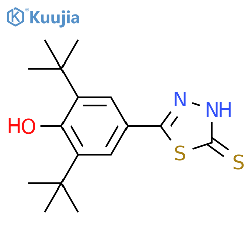 2,6-Di(tert-butyl)-4-(5-sulfanyl-1,3,4-thiadiazol-2-yl)benzenol structure