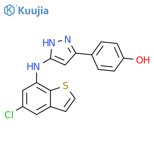 4-(3-(5-Chlorobenzo[b]thiophen-7-ylamino)-1h-pyrazol-5-yl)phenol structure