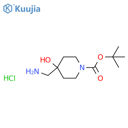 tert-Butyl 4-(aminomethyl)-4-hydroxypiperidine-1-carboxylate hydrochloride structure