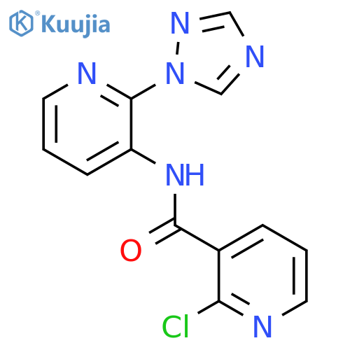 2-Chloro-N-[2-(1H-1,2,4-triazol-1-yl)-3-pyridinyl]-3-pyridinecarboxamide structure