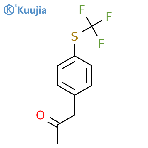 1-{4-(trifluoromethyl)sulfanylphenyl}propan-2-one structure