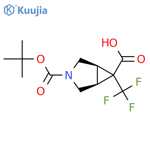 (1R,5S,6R)-3-(tert-butoxy)carbonyl-6-(trifluoromethyl)-3-azabicyclo3.1.0hexane-6-carboxylic acid structure