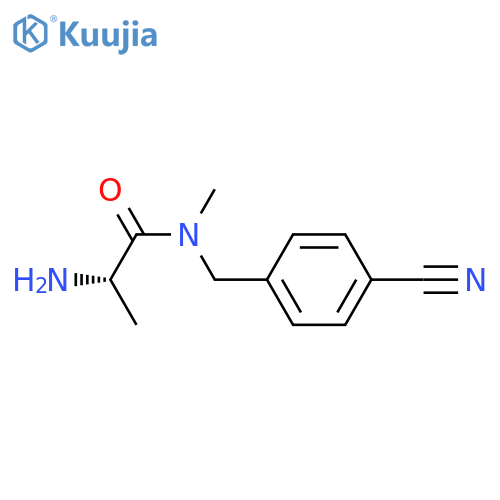 (2S)-2-amino-N-[(4-cyanophenyl)methyl]-N-methylpropanamide structure