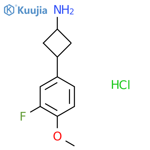 3-(3-fluoro-4-methoxyphenyl)cyclobutan-1-amine hydrochloride structure