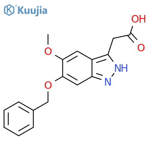 2-(5-methoxy-6-phenylmethoxy-2H-indazol-3-yl)acetic acid structure