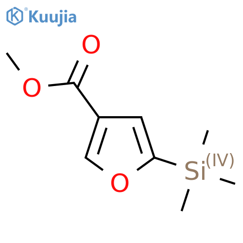 3-Furancarboxylic acid, 5-(trimethylsilyl)-, methyl ester structure