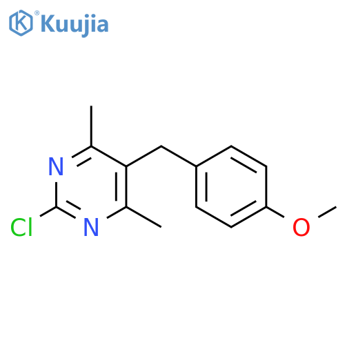 2-chloro-5-[(4-methoxyphenyl)methyl]-4,6-dimethylpyrimidine structure