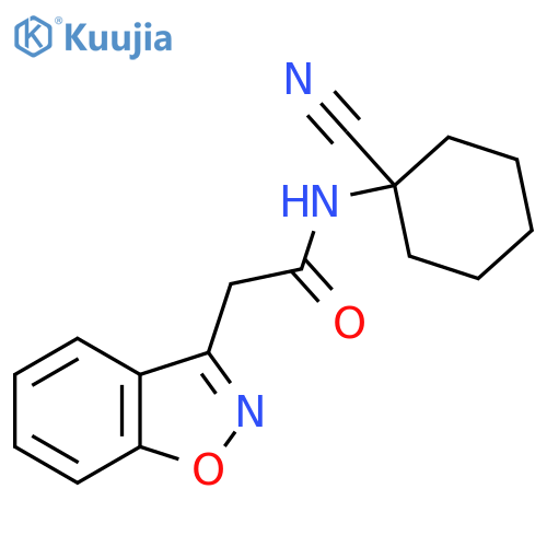 2-(1,2-benzoxazol-3-yl)-N-(1-cyanocyclohexyl)acetamide structure