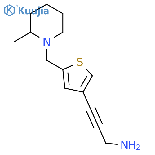 3-{5-(2-methylpiperidin-1-yl)methylthiophen-3-yl}prop-2-yn-1-amine structure