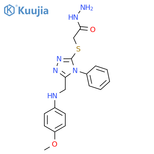 2-[(5-{[(4-Methoxyphenyl)amino]methyl}-4-phenyl-4H-1,2,4-triazol-3-yl)thio]acetohydrazide structure