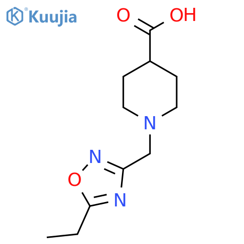 1-(5-Ethyl-[1,2,4]oxadiazol-3-ylmethyl)-piperidine-4-carboxylic acid structure