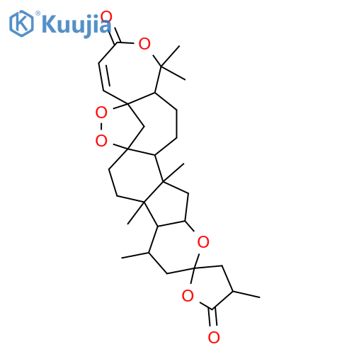 Spiro[furan-2(5H),2'-[2H,11H-6a,8a]methanooxepino[4,3-c]pyrano[3',2':3,4]cyclopenta[1,2-h][1,2]benzodioxocin]-5,11'-dione, 3,3',4,4',4'a,4'b,5',6',13',13'a,14',15',15'a,15'b,16',16'a-hexadecahydro-4,4',4'b,13',13',15'b-hexamethyl-, (2S,4R,4'R,4'aR,4'bR,6'aS,8'aS,13'aS,15'aS,15'bS,16'aR)- (9CI) structure