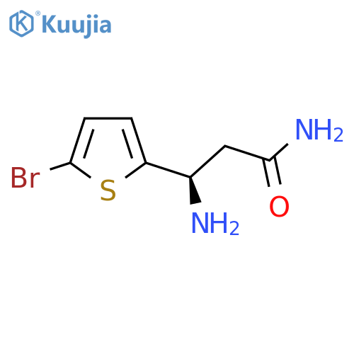 (3R)-3-amino-3-(5-bromothiophen-2-yl)propanamide structure