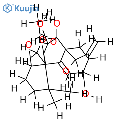 1alpha-acetoxy-6beta,7beta,12alpha,15beta-tetrahydroxy-7alpha,20-epoxy-ent-kaur-9(11),16-diene structure