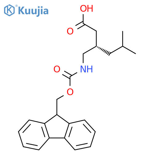 (S)-3-(((((9H-Fluoren-9-yl)methoxy)carbonyl)amino)methyl)-5-methylhexanoic acid structure