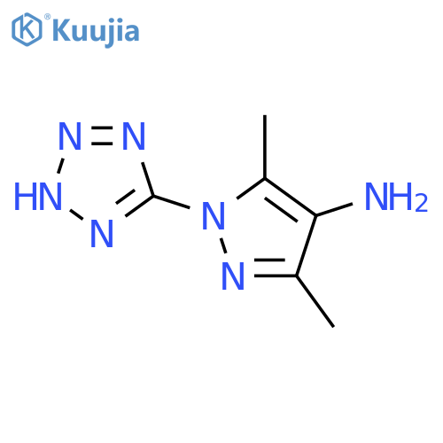 3,5-dimethyl-1-(1H-tetrazol-5-yl)-1H-pyrazol-4-amine structure