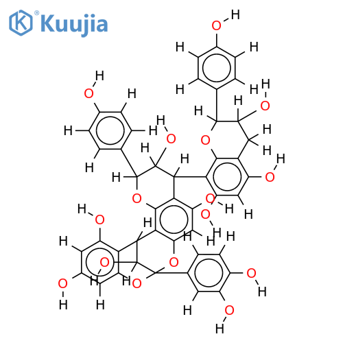 epicatechin-(4beta->8,2beta->O->7)-epiafzelechin-(4alpha->8)-epiafzelechin structure