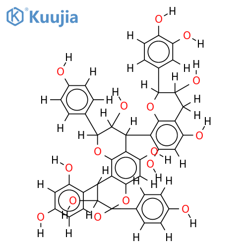 epiafzelechin-(4beta->8,2beta->O->7)-epiafzelechin-(4alpha->8)-epicatechin structure