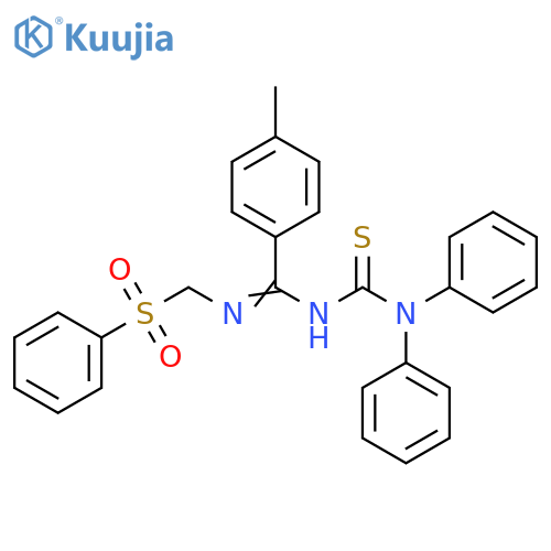 3-(1Z)-{(benzenesulfonyl)methylamino}(4-methylphenyl)methylidene-1,1-diphenylthiourea structure