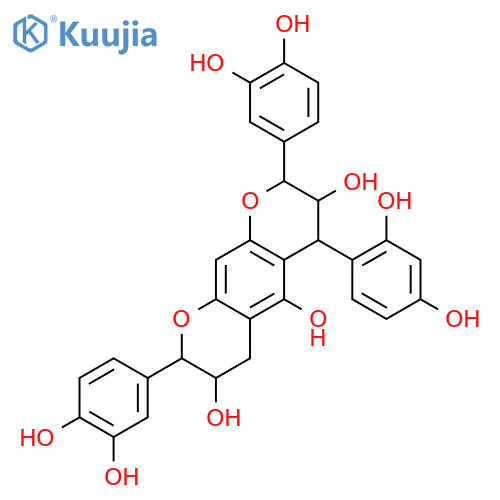 5-Hydroxy-(2R,3S,4S,7S,8S)-4-(2,4-Dihydroxyphenyl)-2,8-bis(3,4-dihydroxyphenyl)-3,4,7,8-tetrahydro-2H,6H-benzo[1,2-b:5,4-b‘]dipyran-3,7-diol structure