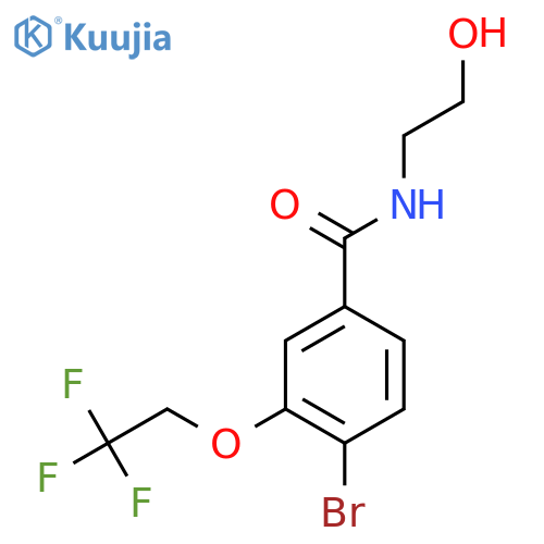 4-Bromo-N-(2-hydroxyethyl)-3-(2,2,2-trifluoroethoxy)benzamide structure