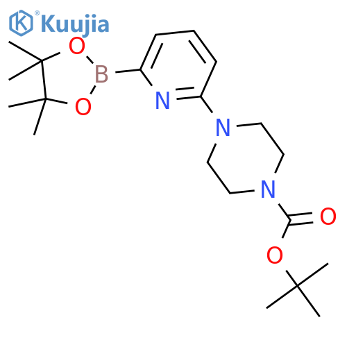 tert-Butyl 4-(6-(4,4,5,5-tetramethyl-1,3,2-dioxaborolan-2-yl)pyridin-2-yl)piperazine-1-carboxylate structure