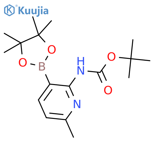 tert-Butyl (6-methyl-3-(4,4,5,5-tetramethyl-1,3,2-dioxaborolan-2-yl)pyridin-2-yl)carbamate structure