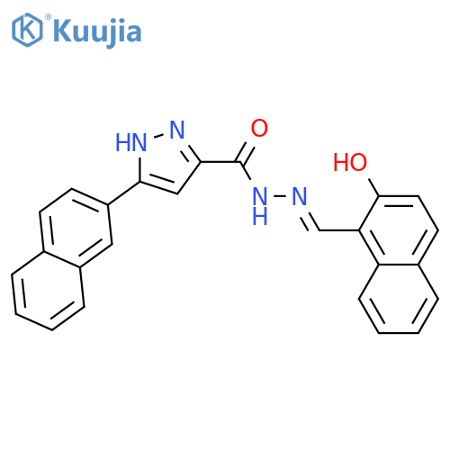 N'-[(1E)-(2-hydroxynaphthalen-1-yl)methylidene]-3-(naphthalen-2-yl)-1H-pyrazole-5-carbohydrazide structure