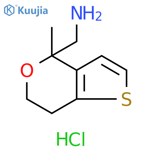 {4-methyl-4H,6H,7H-thieno3,2-cpyran-4-yl}methanamine hydrochloride structure