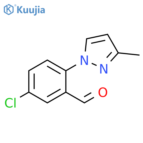 5-chloro-2-(3-methyl-1H-pyrazol-1-yl)benzaldehyde structure