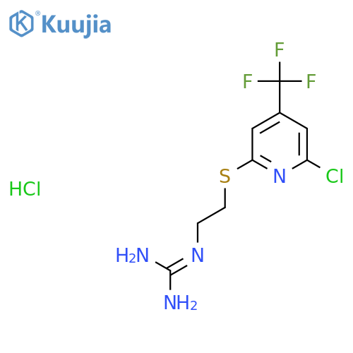 2-[2-[6-Chloro-4-(trifluoromethyl)pyridin-2-yl]sulfanylethyl]guanidine;hydrochloride structure