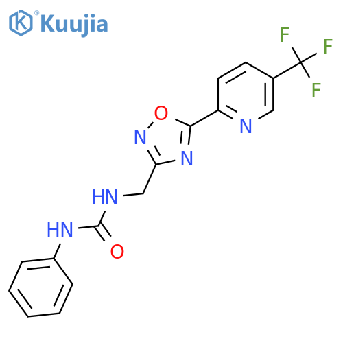 1-Phenyl-3-[[5-[5-(trifluoromethyl)pyridin-2-yl]-1,2,4-oxadiazol-3-yl]methyl]urea structure