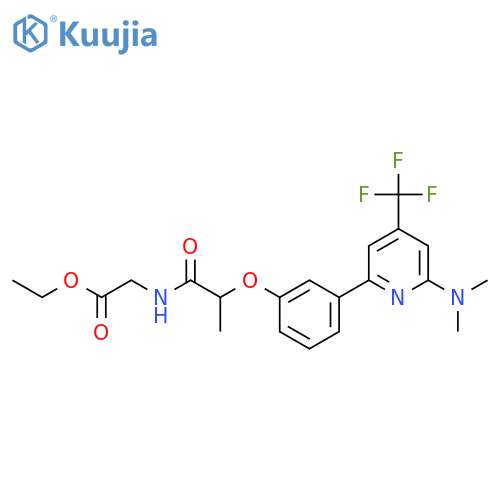 Ethyl 2-[2-[3-[6-(dimethylamino)-4-(trifluoromethyl)pyridin-2-yl]phenoxy]propanoylamino]acetate structure