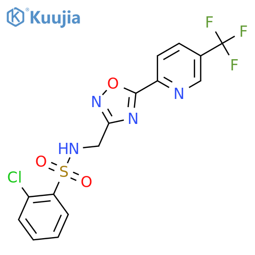 2-Chloro-N-[[5-[5-(trifluoromethyl)pyridin-2-yl]-1,2,4-oxadiazol-3-yl]methyl]benzenesulfonamide structure