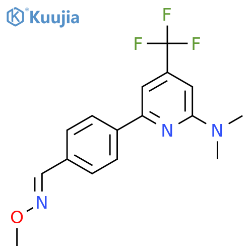 6-[4-[(E)-Methoxyiminomethyl]phenyl]-N,N-dimethyl-4-(trifluoromethyl)pyridin-2-amine structure