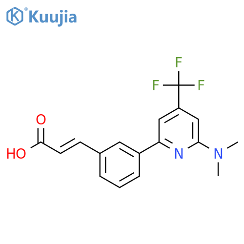(E)-3-3-(6-Dimethylamino-4-trifluoromethyl-pyridin-2-yl)-phenyl-acrylic acid structure