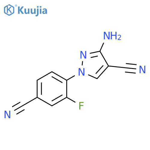 3-amino-1-(4-cyano-2-fluorophenyl)-1H-pyrazole-4-carbonitrile structure